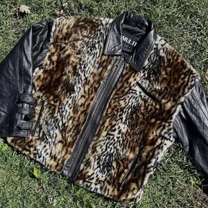 Cheeta Faux Leather Jacket